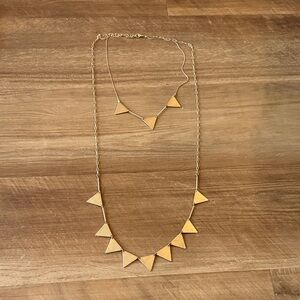 Gold Triangle Layered Necklace Set - Women Jewelry